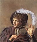 Frans Hals Famous Paintings - Singing Boy with a Flute